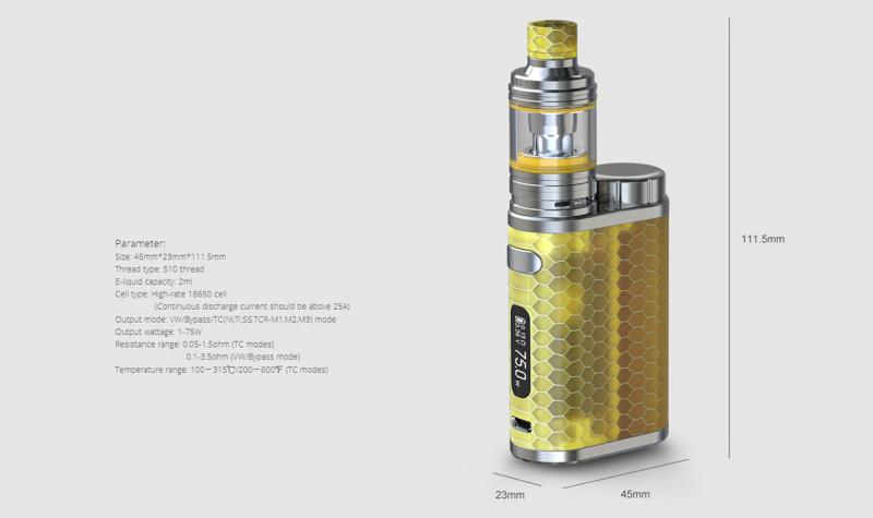 イーリーフ(Eleaf) iStick Pico Resin 75W Mod Kit with MELO 4 Tank