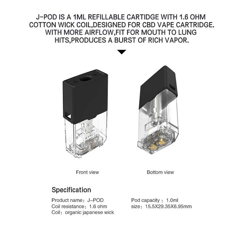 J-Pod Juul用 詰め替え可能ポッド 1.0ml(4個/パック) | ニコチン 